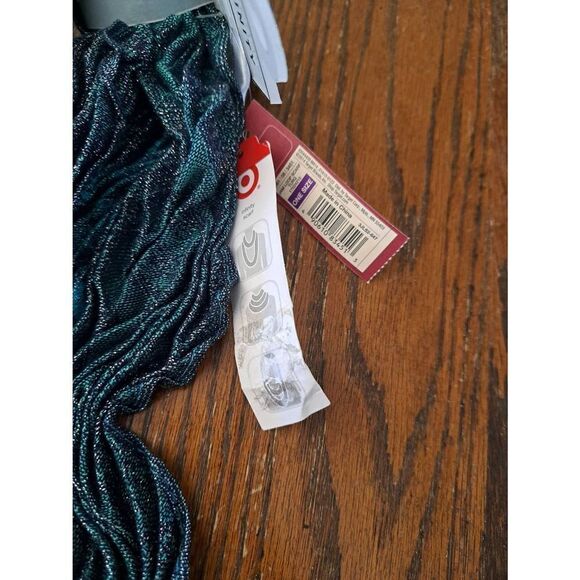 New Merona 2014 Infinity Scarf Jam Loop Scarf Turquoise Black Silver Wrap NWT - Picture 6 of 6